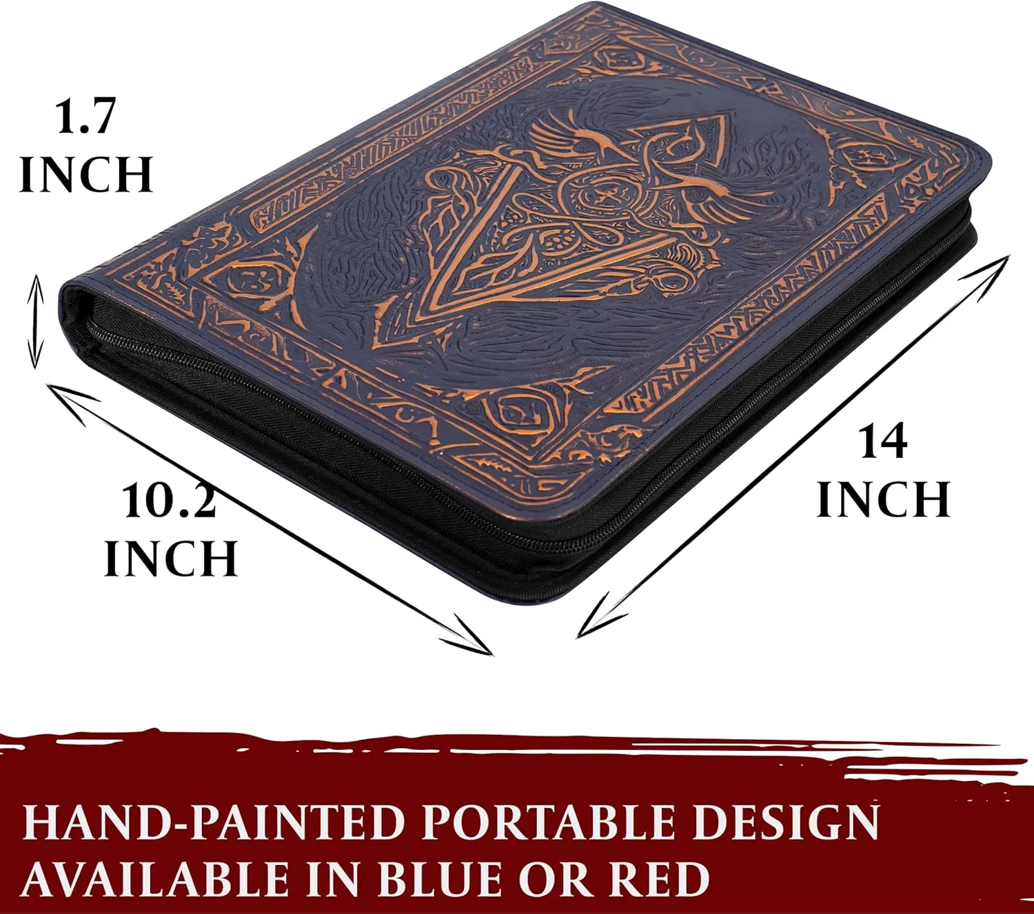 Trading Card Binder - 9 Pocket Album w Zipper - 360 Side Loading Folder for TCG - 3D PU Leather - For MTG, Disney Lorcana Trading Card Game, Magic The Gathering, Pokemon - Book Accessories Gift - Blue