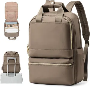 Travel Backpack Carry On Flight Approved Small Travel Backpack For Women Carry On Backpack Personal Item Travel Bag Laptop Teacher Backpack Work Backpack For Traveling On Airplane Dark Brown