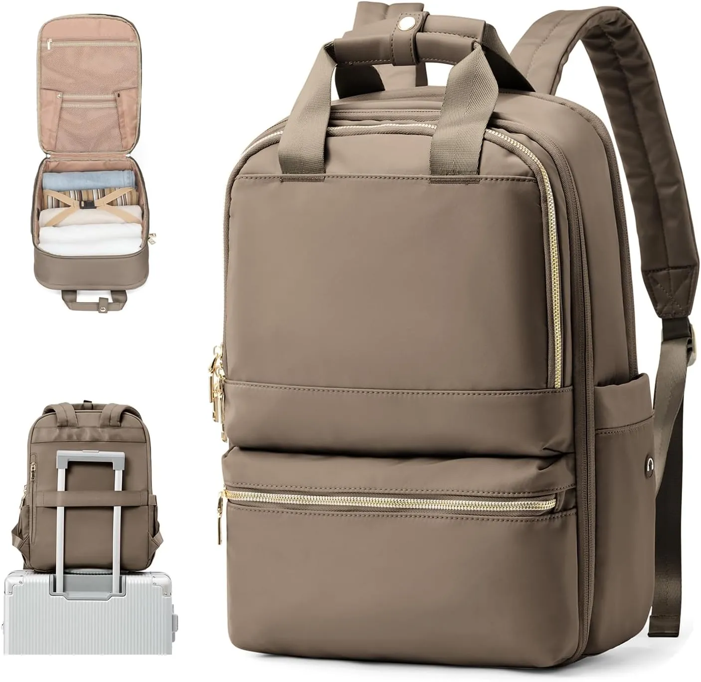 Travel Backpack Carry On Flight Approved Small Travel Backpack For Women Carry On Backpack Personal Item Travel Bag Laptop Teacher Backpack Work Backpack For Traveling On Airplane Dark Brown