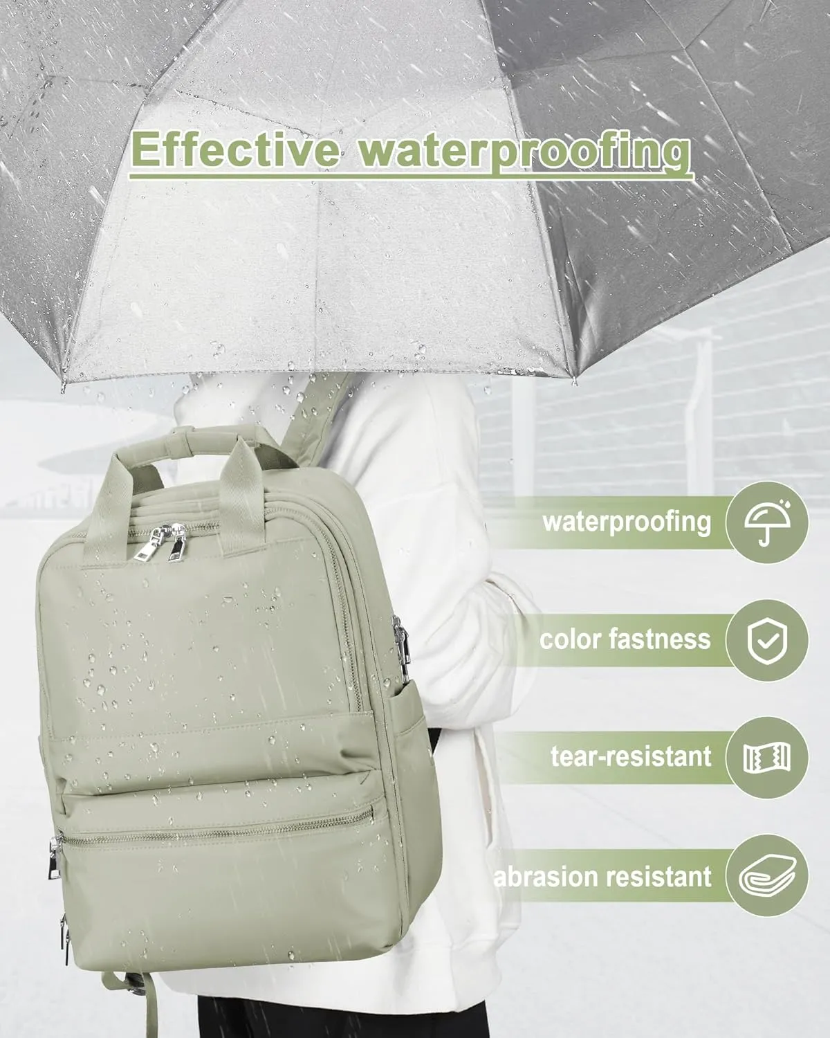 Travel Backpack Carry On Flight Approved Small Travel Backpack For Women Carry On Backpack Personal Item Travel Bag Laptop Teacher Backpack Work Backpack For Traveling On Airplane Grass Green