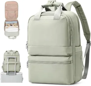 Travel Backpack Carry On Flight Approved Small Travel Backpack For Women Carry On Backpack Personal Item Travel Bag Laptop Teacher Backpack Work Backpack For Traveling On Airplane Grass Green