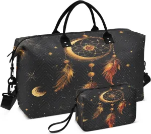 Travel Duffel Bag Large Weekender Overnight Bags for Women Men, Dream Catcher Gym Bag with Toiletry Bag