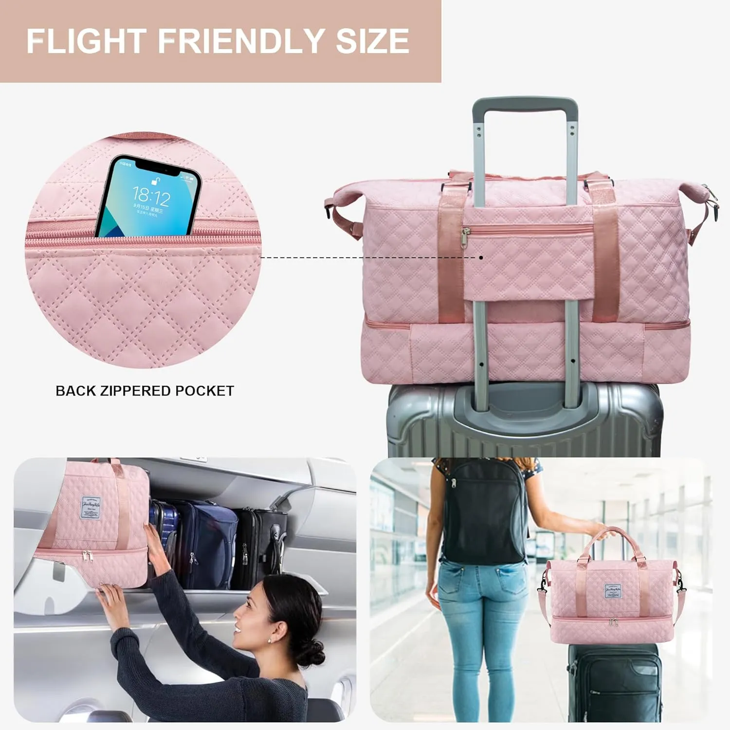 Travel Duffel Bag Weekender Overnight Bag for Women Carry On Gym Bag Travel Essentials