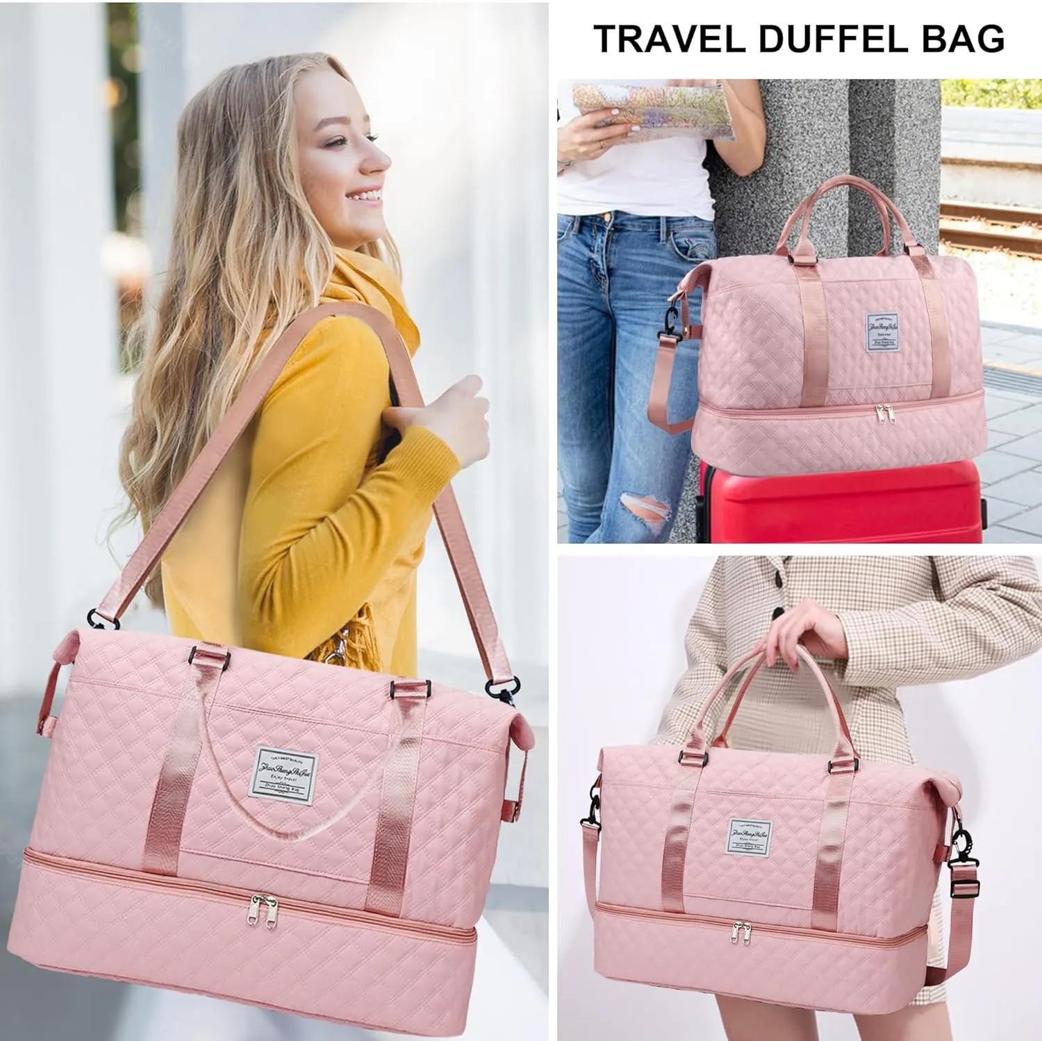 Travel Duffel Bag Weekender Overnight Bag for Women Carry On Gym Bag Travel Essentials