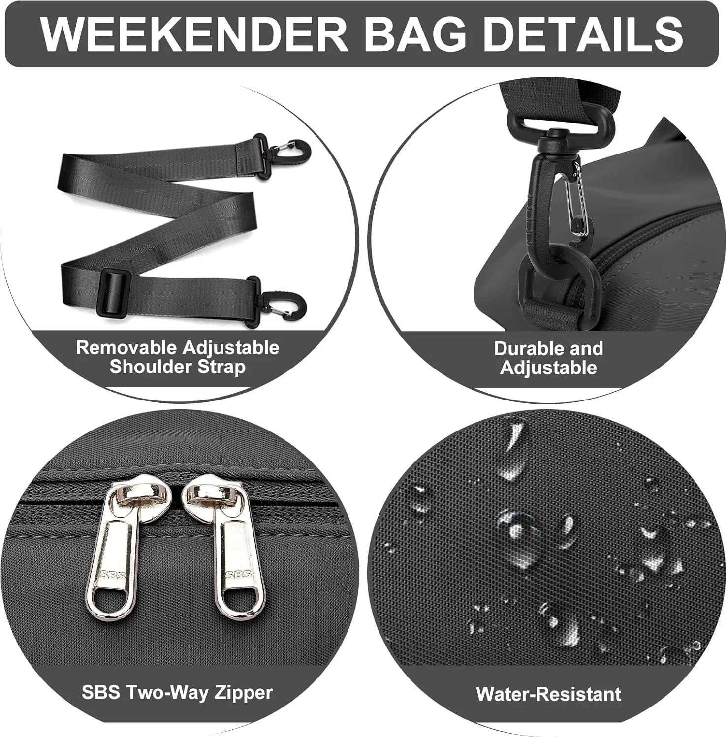 Travel Duffle Bag, Women Weekender Overnight Bags with Laptop Compartment and Wet Pocket, Womens Mens Traveling Carry On Luggage Gym Bag, Hospital Bags for Labor and Delivery, Black