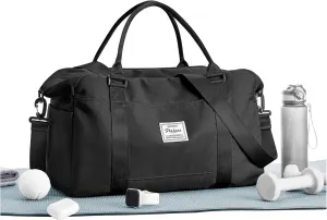 Travel Duffle Bag, Women Weekender Overnight Bags with Laptop Compartment and Wet Pocket, Womens Mens Traveling Carry On Luggage Gym Bag, Hospital Bags for Labor and Delivery, Black