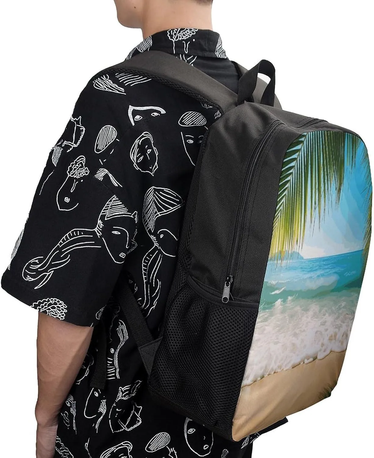 Travel Laptop Backpack Slim Durable Lightweight Back Pack Cute Ocean Sea Beach Leaves Small Backpack For Women Men