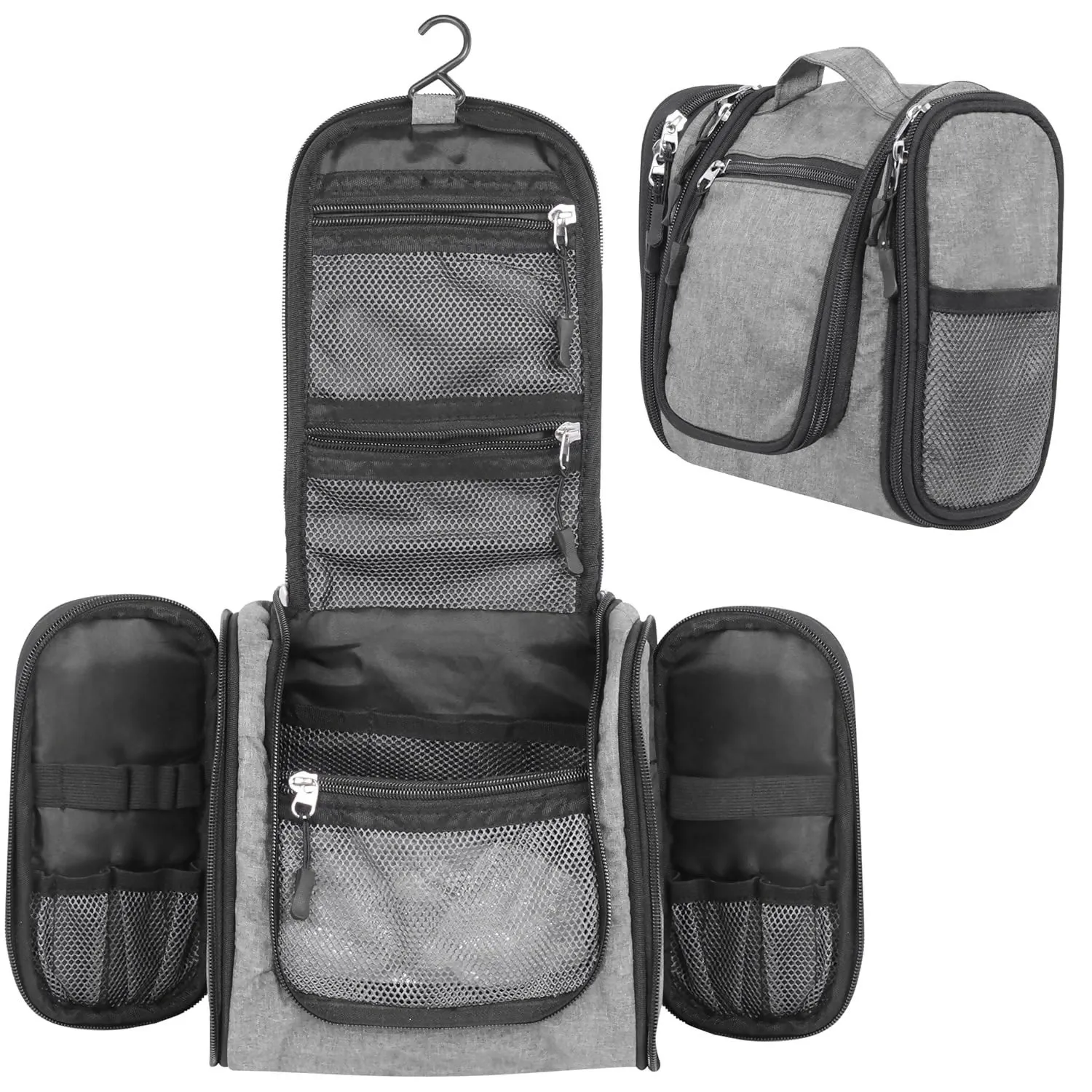 Travel Makeup & Toiletry Organizer Bag (Grey)