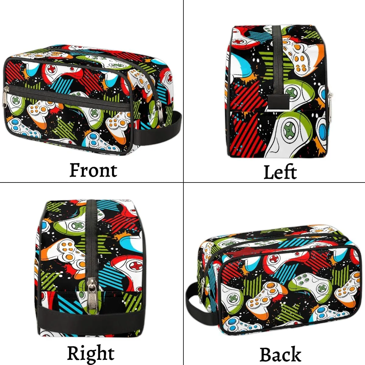 Travel Toiletry Bag for Boys Kids, Waterproof Hanging Dopp Kit for Men, Shaving Bag with Large Capacity for Travel, Sports, Shower (GAME)