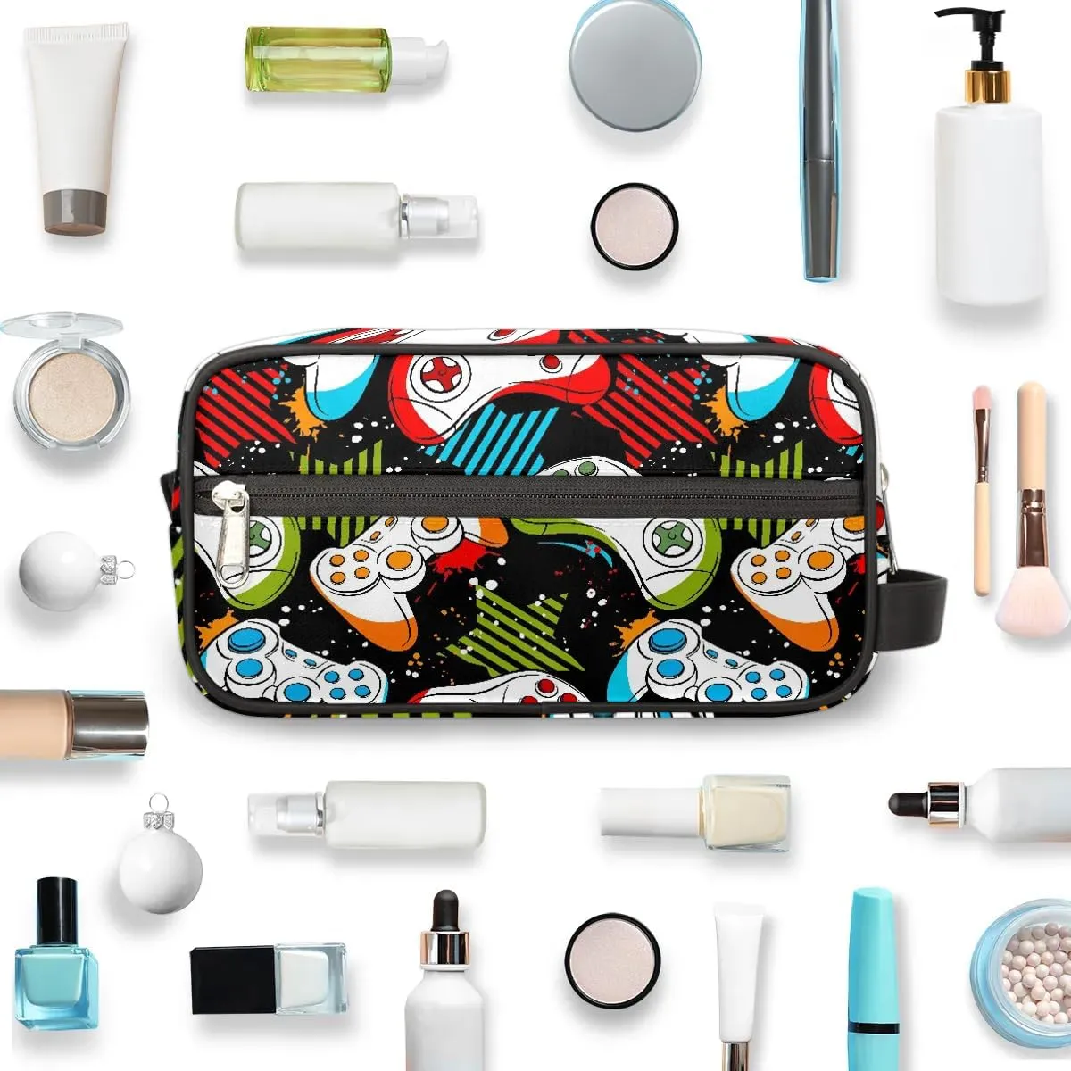 Travel Toiletry Bag for Boys Kids, Waterproof Hanging Dopp Kit for Men, Shaving Bag with Large Capacity for Travel, Sports, Shower (GAME)
