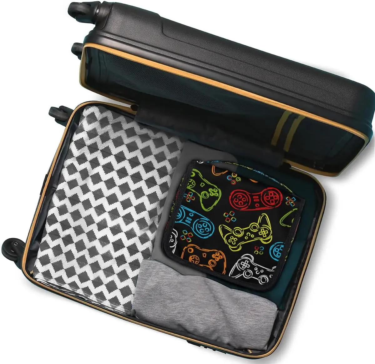 Travel Toiletry Bag for Boys Men, Gamer Gamepad Large Hanging Shaving Dopp Kit Waterproof Bathroom Toiletries Organizer Cosmetic Bags