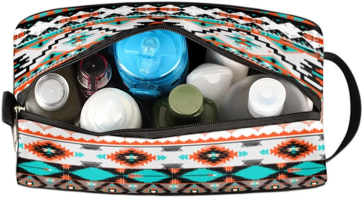 Travel Toiletry Bag for Kids Boys Men Women,Tribal Arrow Pattern Waterproof Make up Bag for Travel, Shaving Bag Dopp Kit, Cosmetic Bag-Hangable Makeup Pouch, Men's Bathroom Bag
