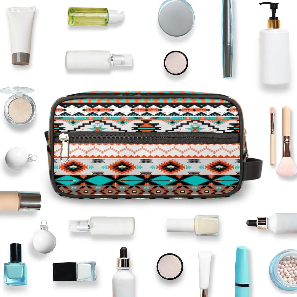 Travel Toiletry Bag for Kids Boys Men Women,Tribal Arrow Pattern Waterproof Make up Bag for Travel, Shaving Bag Dopp Kit, Cosmetic Bag-Hangable Makeup Pouch, Men's Bathroom Bag