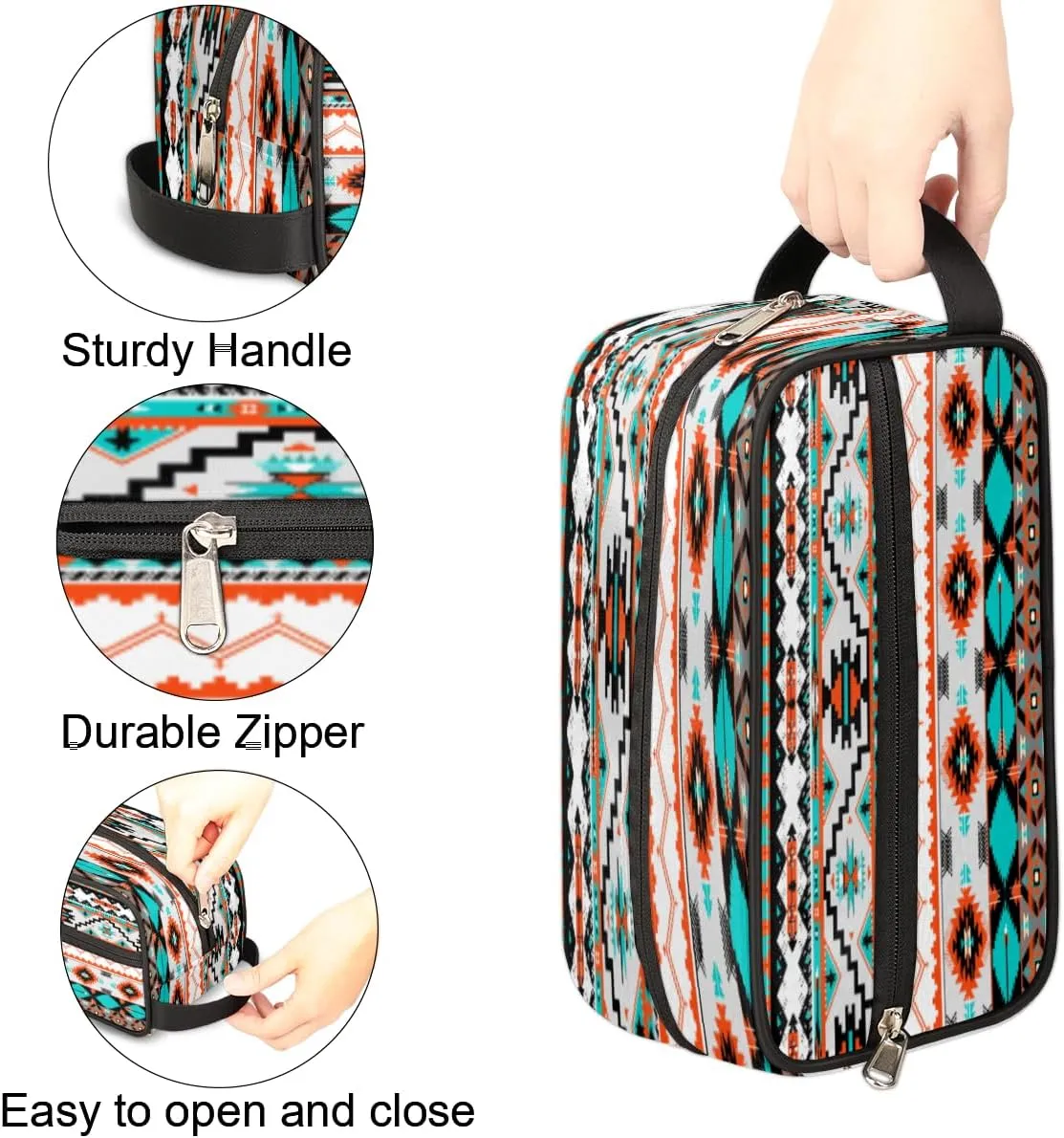 Travel Toiletry Bag for Kids Boys Men Women,Tribal Arrow Pattern Waterproof Make up Bag for Travel, Shaving Bag Dopp Kit, Cosmetic Bag-Hangable Makeup Pouch, Men's Bathroom Bag