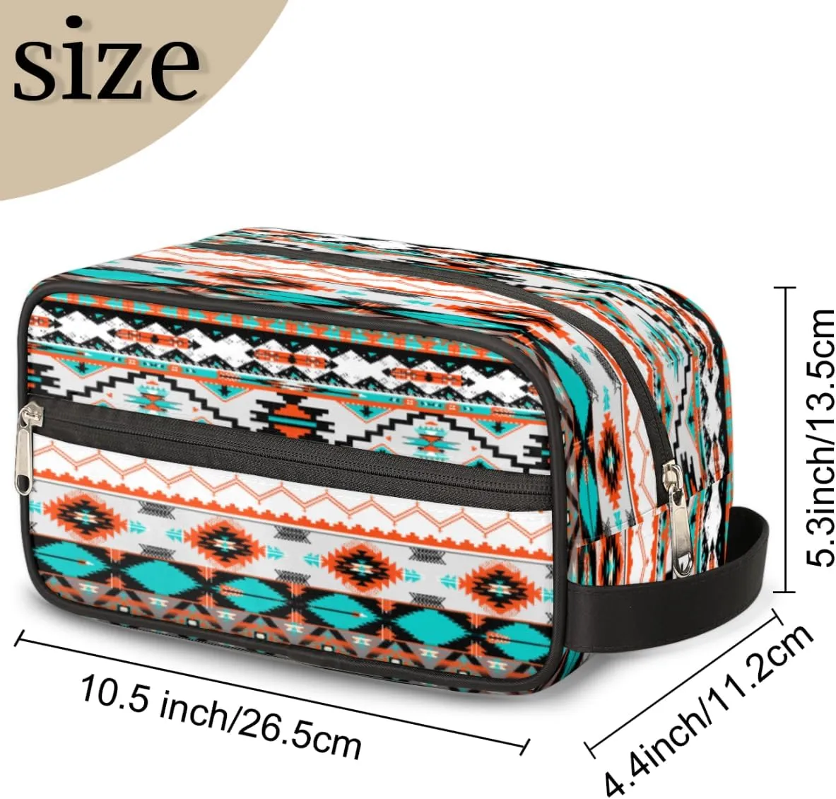 Travel Toiletry Bag for Kids Boys Men Women,Tribal Arrow Pattern Waterproof Make up Bag for Travel, Shaving Bag Dopp Kit, Cosmetic Bag-Hangable Makeup Pouch, Men's Bathroom Bag