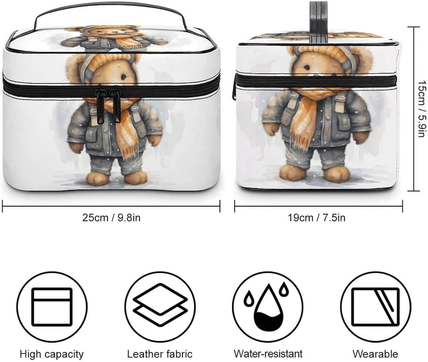 Travel Toiletry Bag for Women And Men,Cute Bear Toiletry Organizer, Makeup Bag Travel Organizer for Shampoo,Toiletries