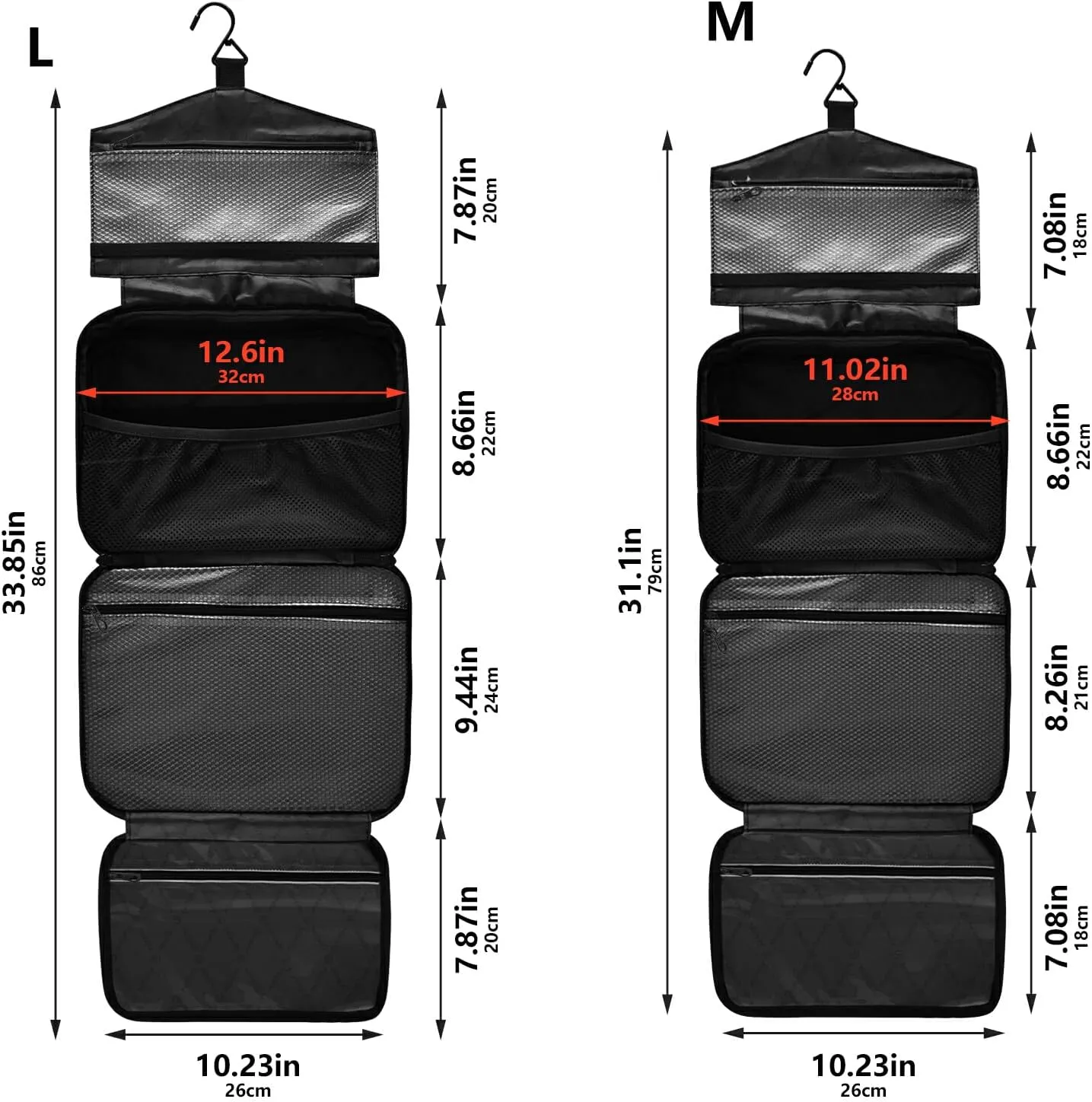 Travel Toiletry Bag Hanging Cosmetic Bag Compact Toiletry Bag with Large Capacity for Women Large Blue Leaves