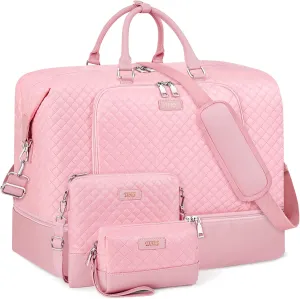 Travel Weekender Bag for Women, Overnight Bag with Shoe Compartment, Oversized Travel Duffel Bag Carry On Tote with Trolley Sleeve 21" for Weekend Travel Business Trip