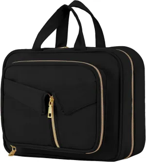 TRO&HOM Toiletry Bag for Women,Toiletry Bag Travel Bag with Hanging Hook,Water-resistant Cosmetic Bag Travel Full-size Toiletry Organizer for Accessories, Shampoo, Toiletries