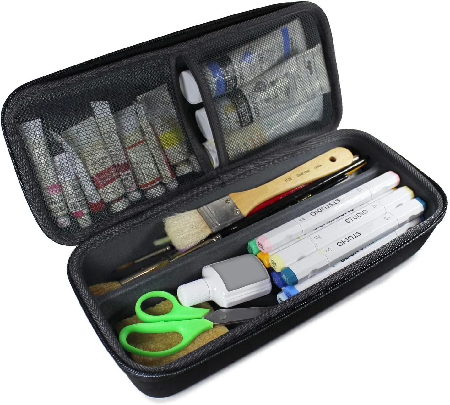 TUDIA EVA Empty Carrying Hard Storage Case Organiser for Art Supplies/Paint Brushes/Markers/Sketching Supplies with Hand Carry Handle [CASE ONLY]