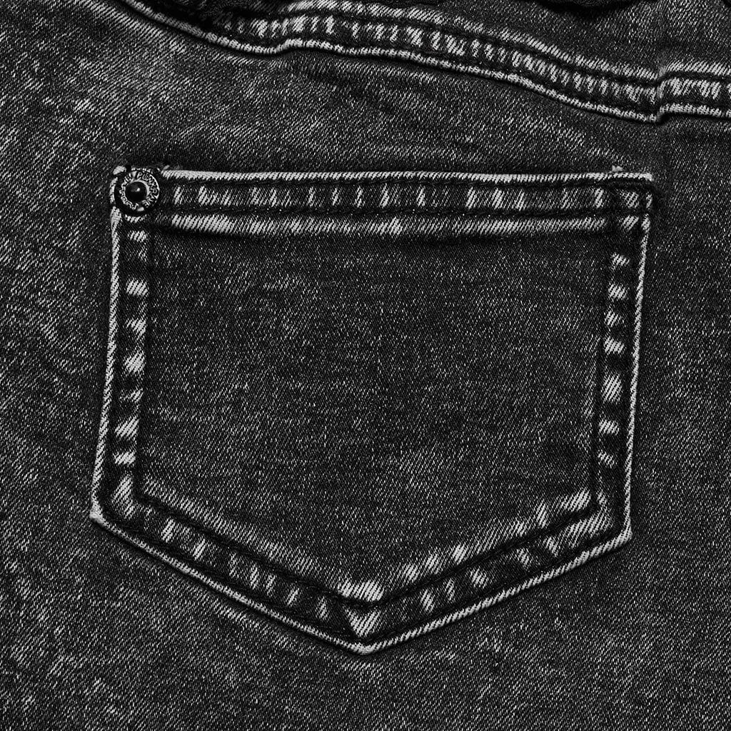 Unbesäumte Punk-Shorts mit Totenkopf-Splice-Motiv für Damen