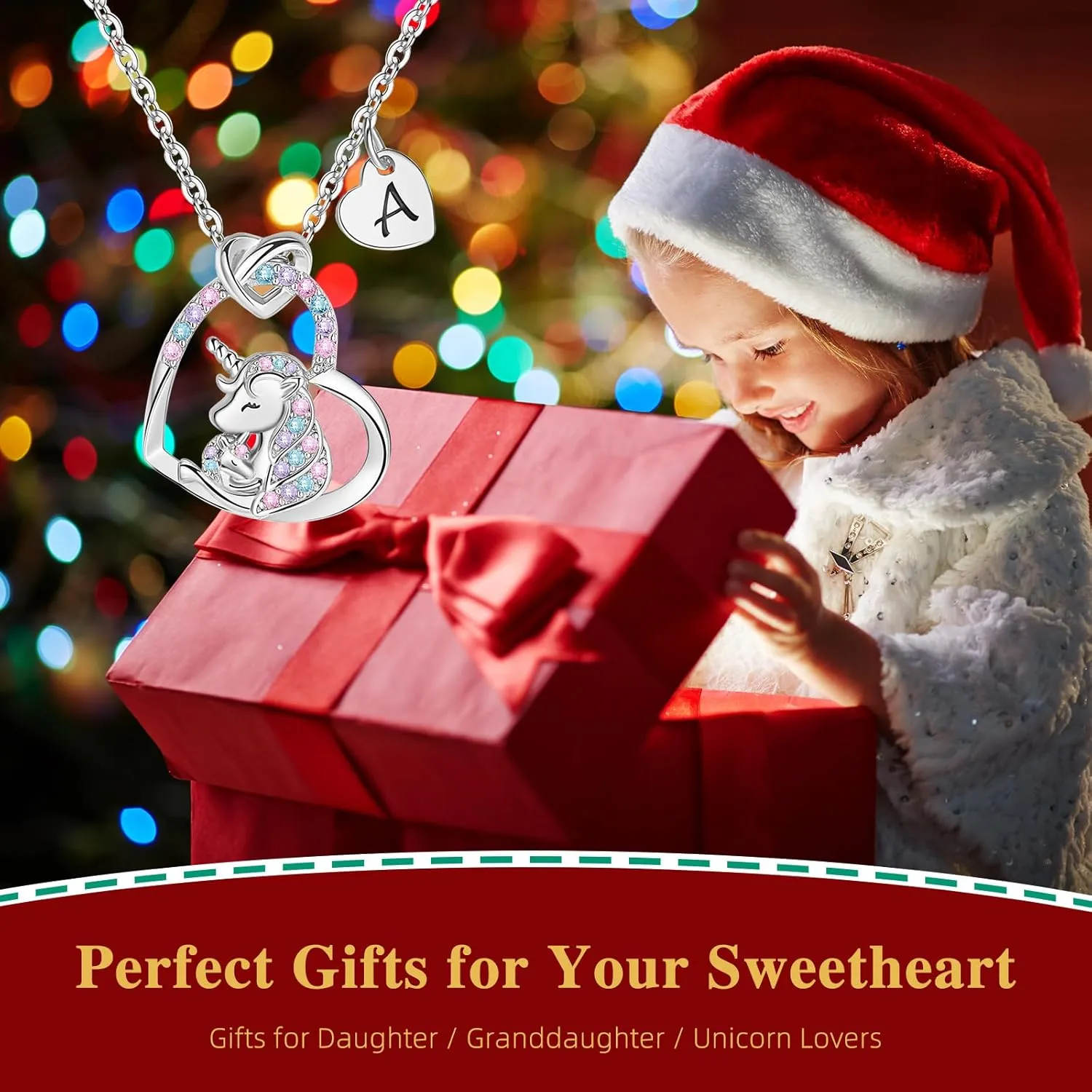 Unicorn Gifts for Little Girls Jewelry - 14K Gold Plated Unicorn Necklace With Initial Personalized Gifts for Preteen Girls Heart CZ Pendant Hypoallergenic Unicorns Jewelry Birthday Gifts for Girls