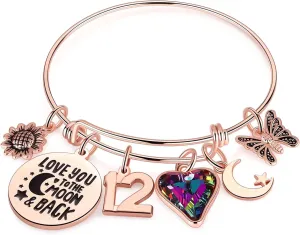 Ursteel Birthday Gifts for Women Girls Bracelet, Birthday Charm Bracelets 10th 20th 30th 40th 50th 60th 70th 80th 90th Birthday Gift for Daughter, Sister, Friend, Teen Girls, Mom, Grandma