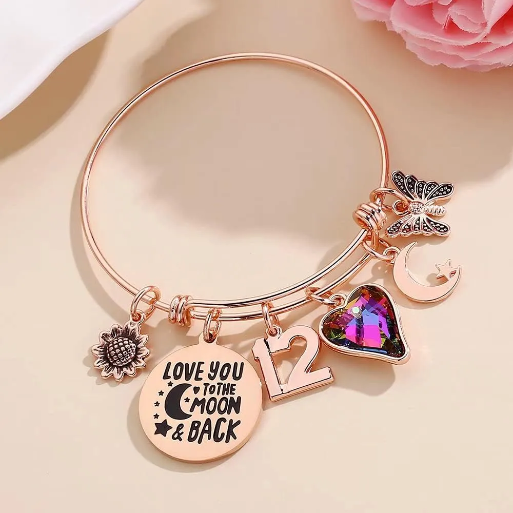 Ursteel Birthday Gifts for Women Girls Bracelet, Birthday Charm Bracelets 10th 20th 30th 40th 50th 60th 70th 80th 90th Birthday Gift for Daughter, Sister, Friend, Teen Girls, Mom, Grandma