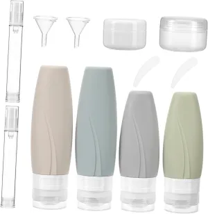 Vaguelly Travel Containers for Toiletries 13pc Silicone Lotion Bottles Travel Bottle Set Compact Portable Silicone Material