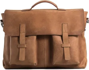 VELEZ Leather Messenger Bag for Men and Women | Vintage Briefcase for 17 inch Laptop | Work Bag Crossbody Laptop Bag