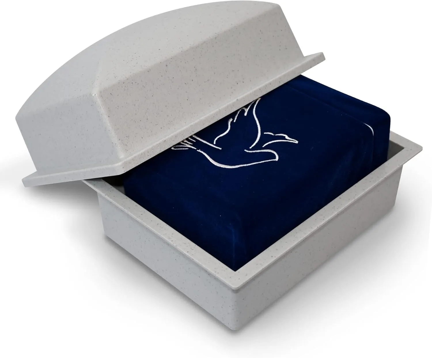 Velvet Urn Bag with TSA Approved Cremation Container | Holds Cremated Ashes of Human Adult | for Use in a Niche or Ground Burial | Fits The Crowne Burial Urn Vault (Burgundy with Cross and Dove)