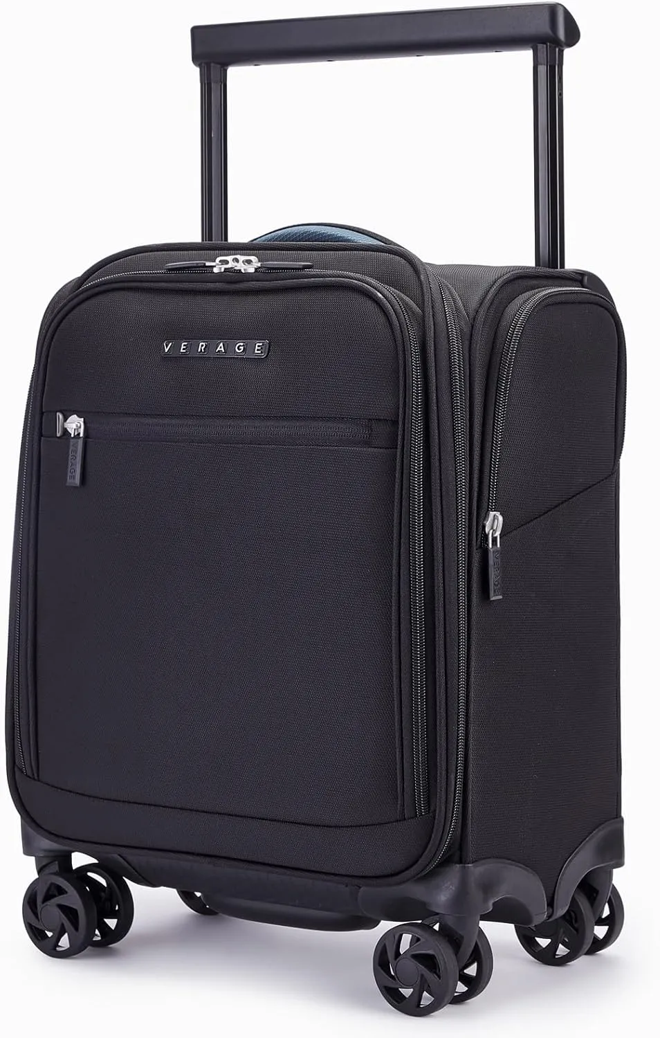 Verage Carry On Luggage with Wheels, 15 Inch Underseat Spinner Luggage Pro, Underseat Personal Item Travel Bag for Men and Women, Carry On Bags for Airplanes, Black
