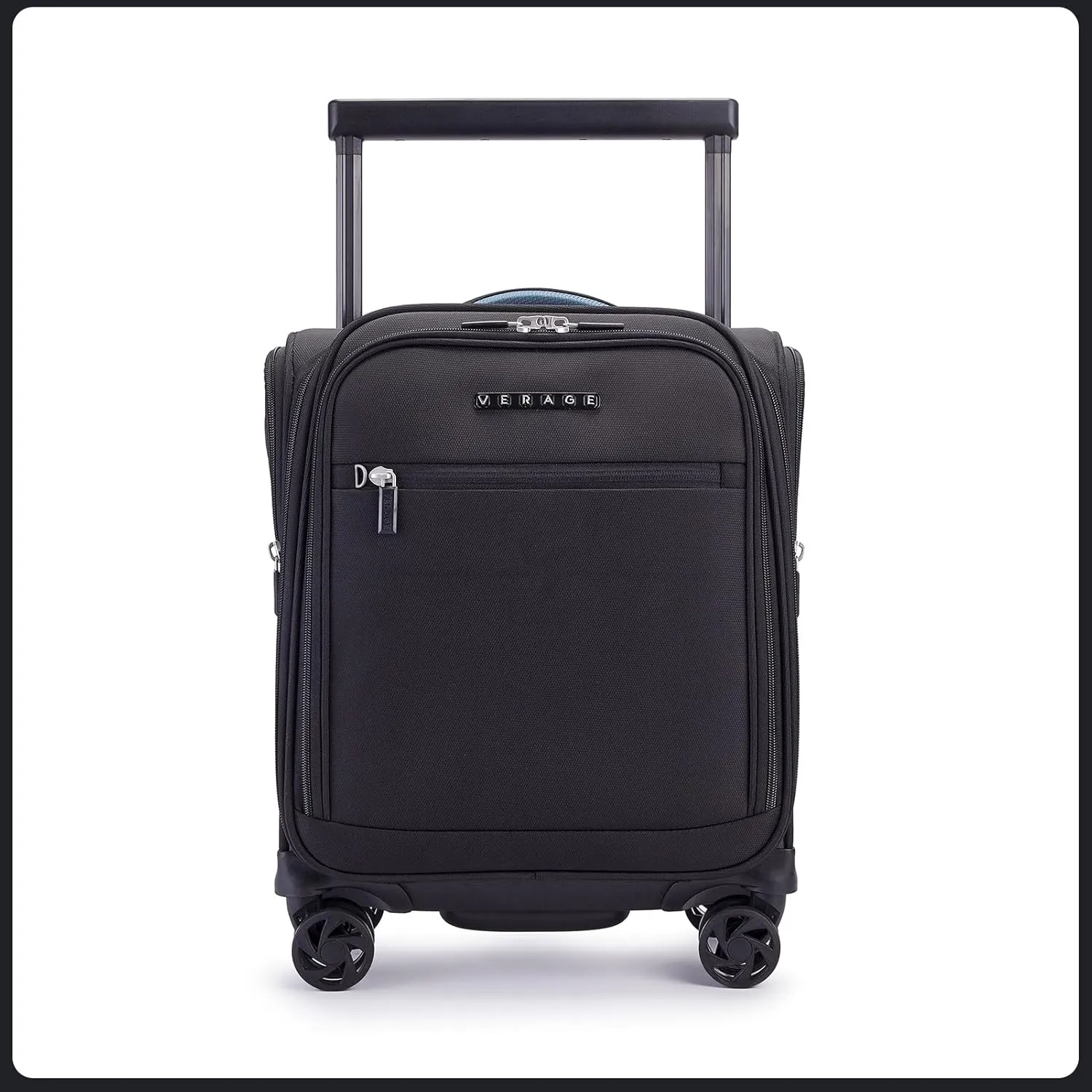 Verage Carry On Luggage with Wheels, 15 Inch Underseat Spinner Luggage Pro, Underseat Personal Item Travel Bag for Men and Women, Carry On Bags for Airplanes, Black