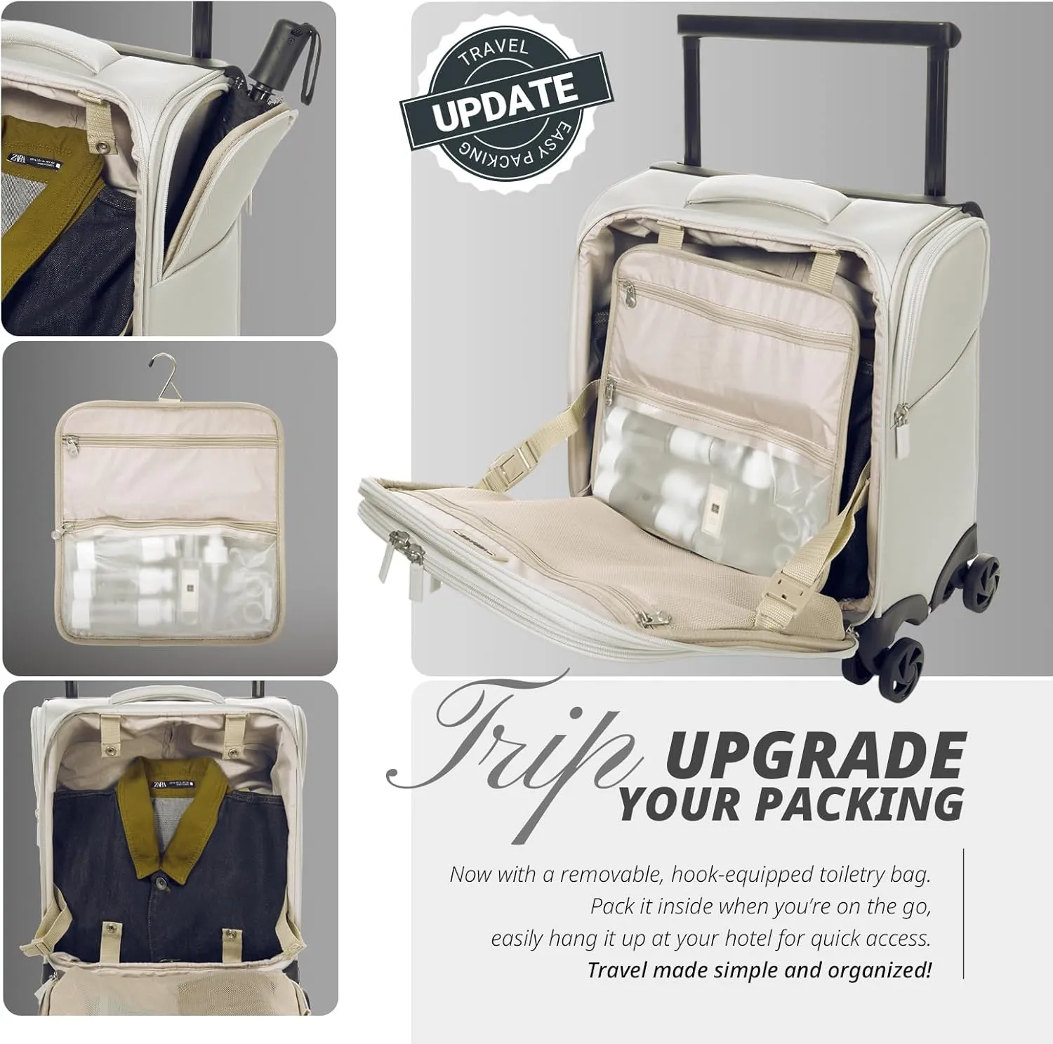 Verage Underseat Carry On Luggage with Spinner Wheels 15 inch Overnight Suitcase Travel Business Bag for Airlines Men Women