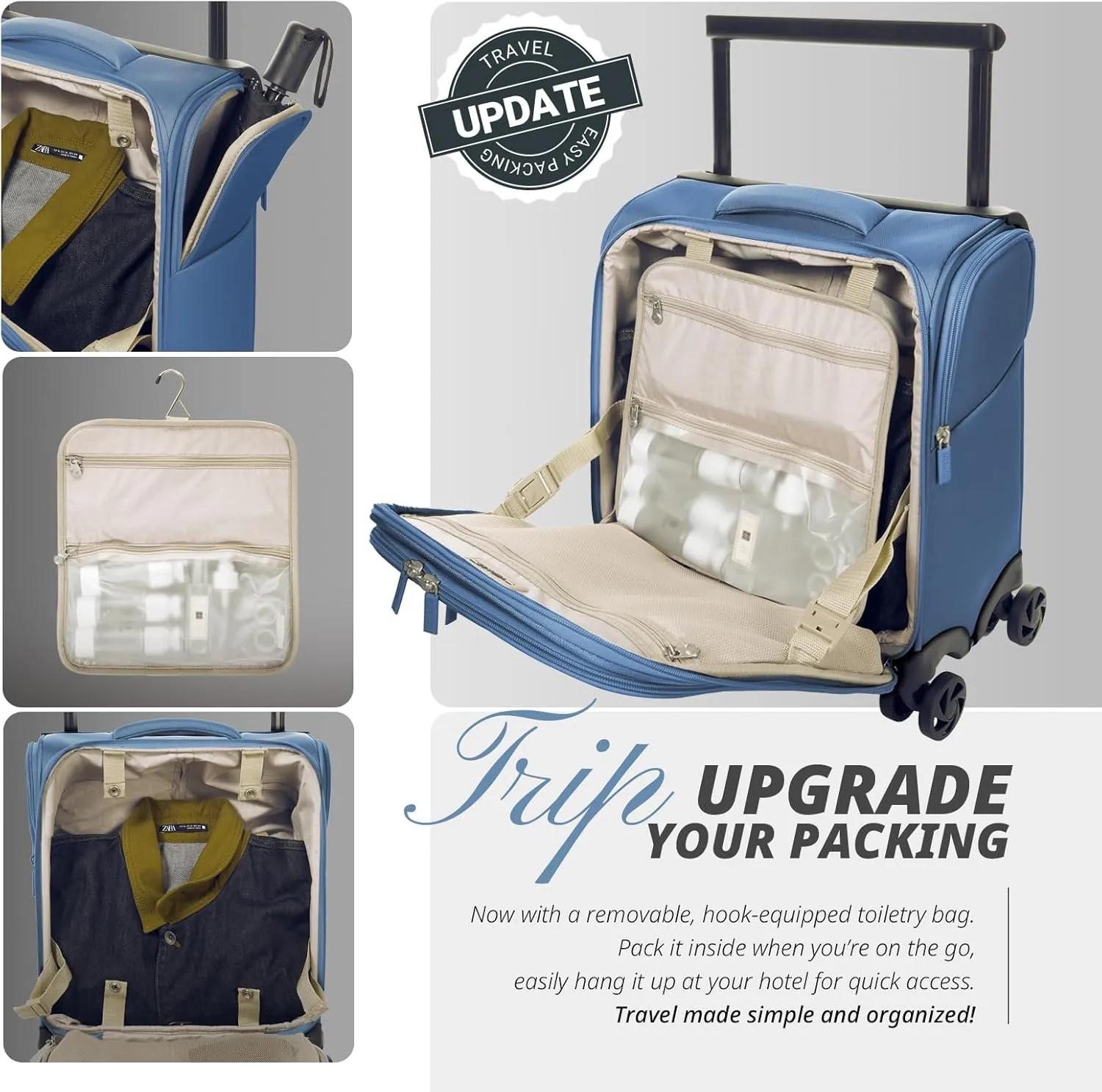 Verage Underseat Carry On Luggage with Spinner Wheels 15 inch Overnight Suitcase Travel Business Bag for Airlines Men Women
