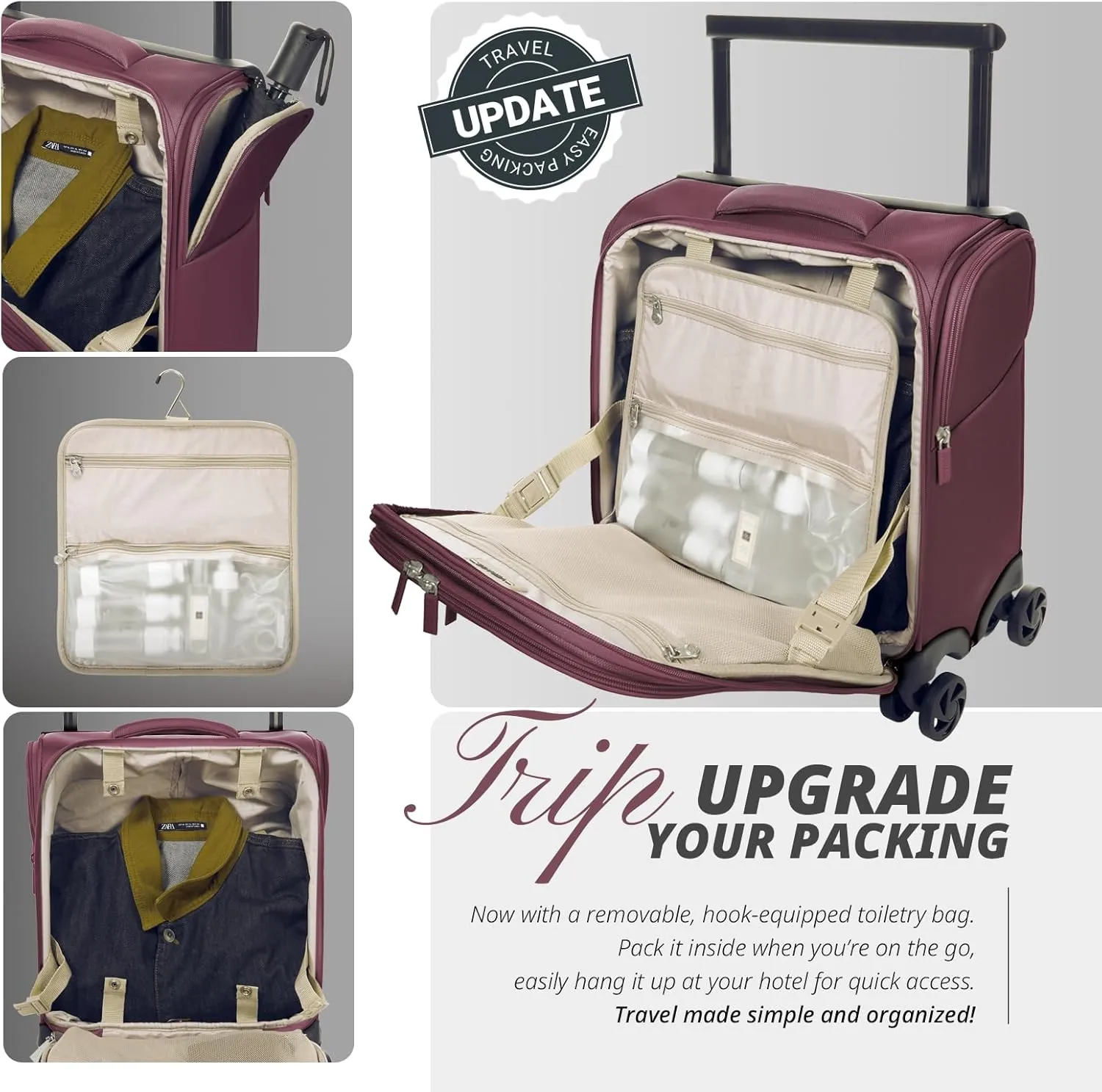 Verage Underseat Carry On Luggage with Spinner Wheels 15 inch Overnight Suitcase Travel Business Bag for Airlines Men Women