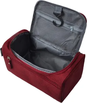 Vercord Mens Toiletry Bag Wash Travel Small Shaving Dop Kit Shower Bathroom Ditty Hygiene Bag Frosted Burgundy