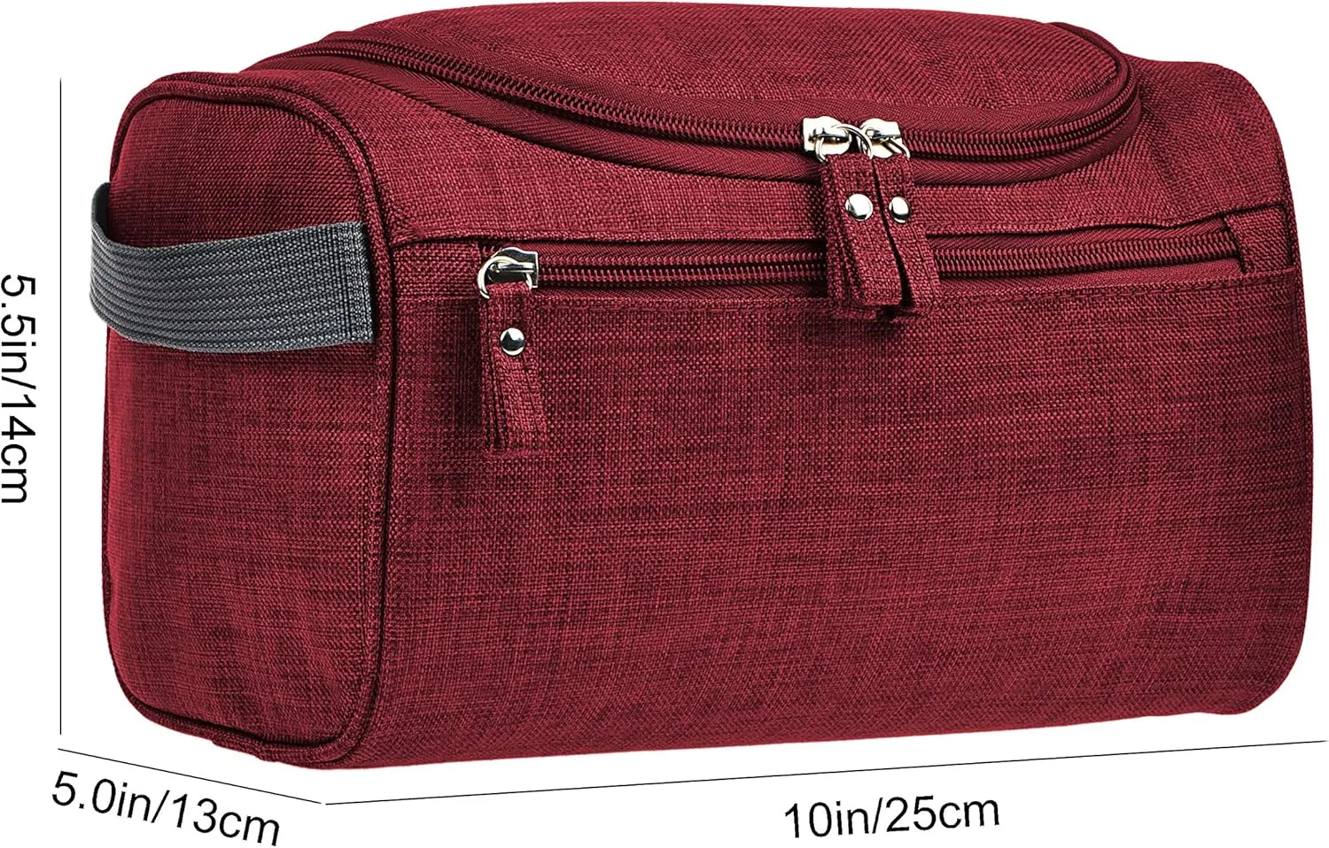 Vercord Mens Toiletry Bag Wash Travel Small Shaving Dop Kit Shower Bathroom Ditty Hygiene Bag Frosted Burgundy