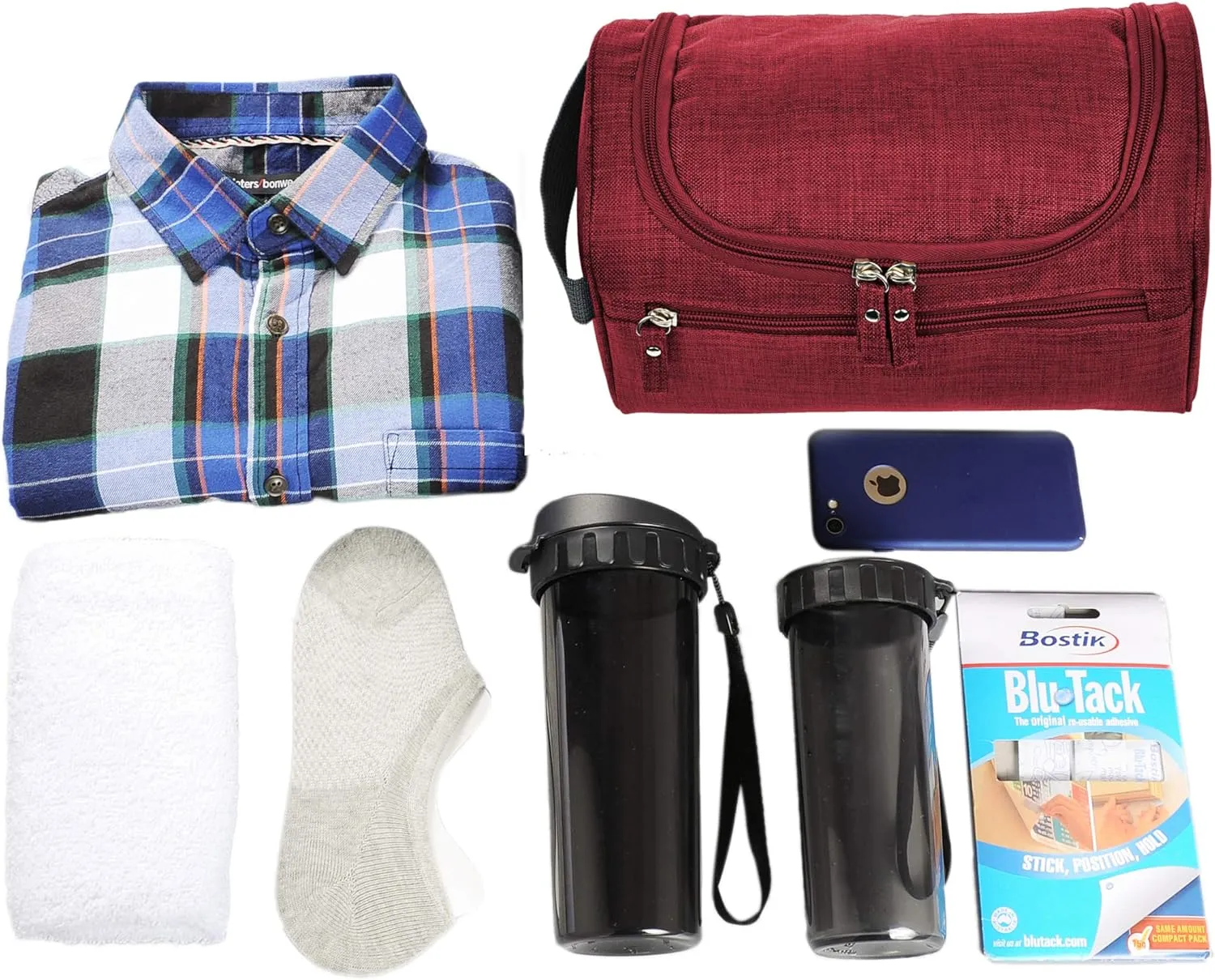 Vercord Mens Toiletry Bag Wash Travel Small Shaving Dop Kit Shower Bathroom Ditty Hygiene Bag Frosted Burgundy