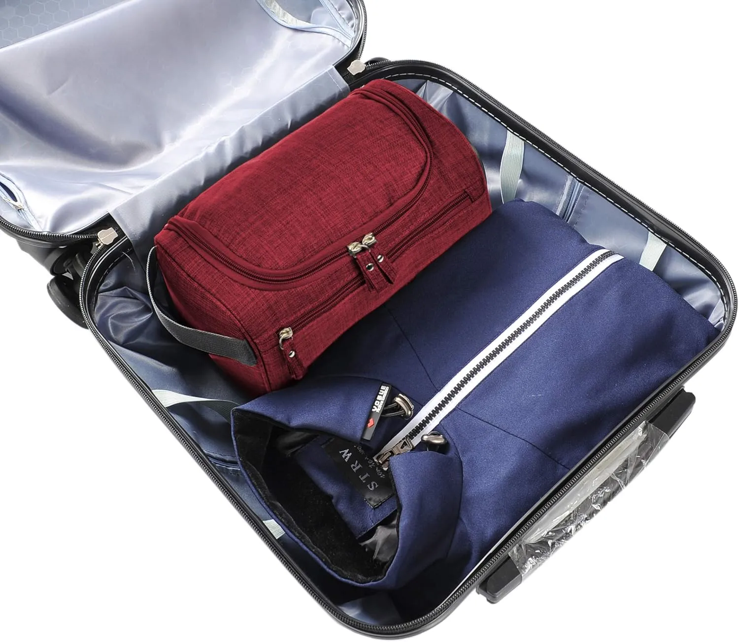Vercord Mens Toiletry Bag Wash Travel Small Shaving Dop Kit Shower Bathroom Ditty Hygiene Bag Frosted Burgundy