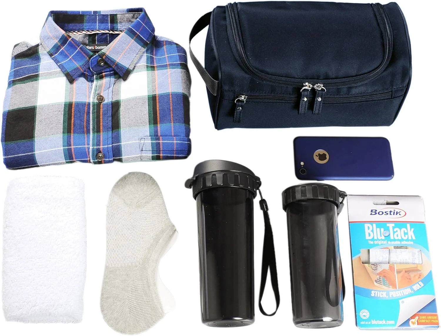 Vercord Mens Toiletry Bag Wash Travel Small Shaving Dop Kit Shower Bathroom Ditty Hygiene Bag Navy Blue