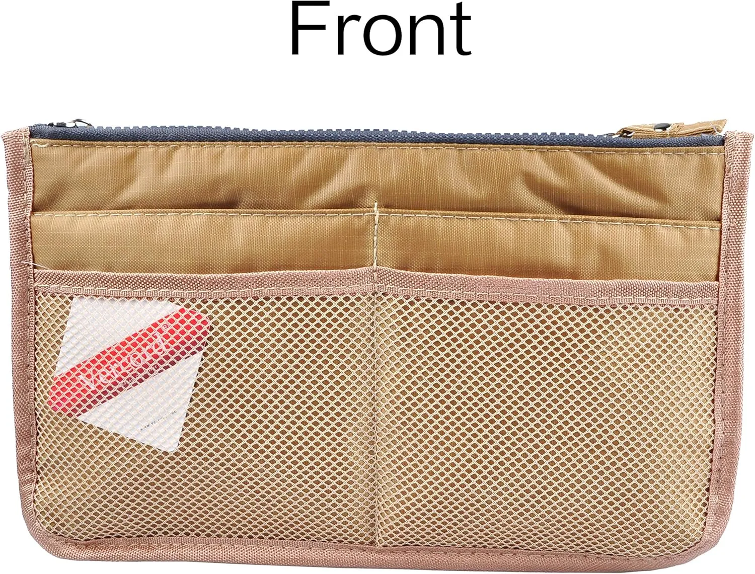 Vercord Updated Purse Handbag Organizer Insert Liner Bag in Bag 13 Pockets New Khaki Medium