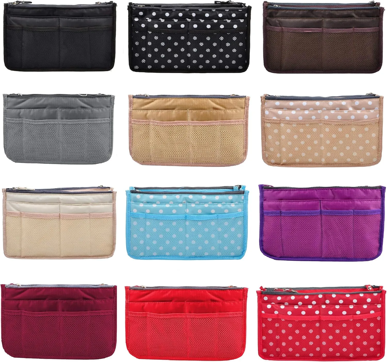 Vercord Updated Purse Handbag Organizer Insert Liner Bag in Bag 13 Pockets New Khaki Medium