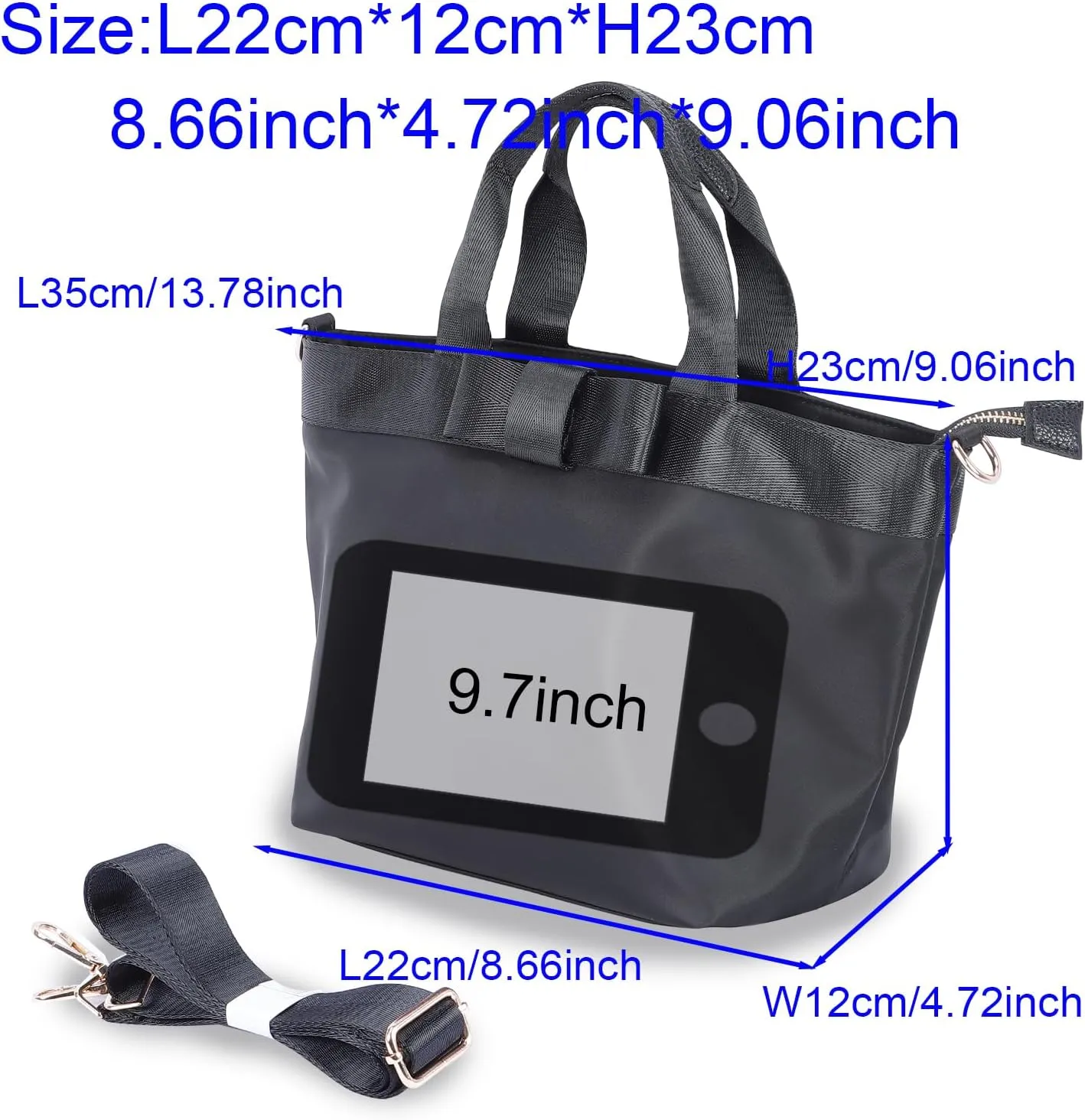 VGOAL Sophisticated Commuter Tote - Women's Versatile Nylon Crossbody Bag with Bow Detail, Spacious & Lightweight