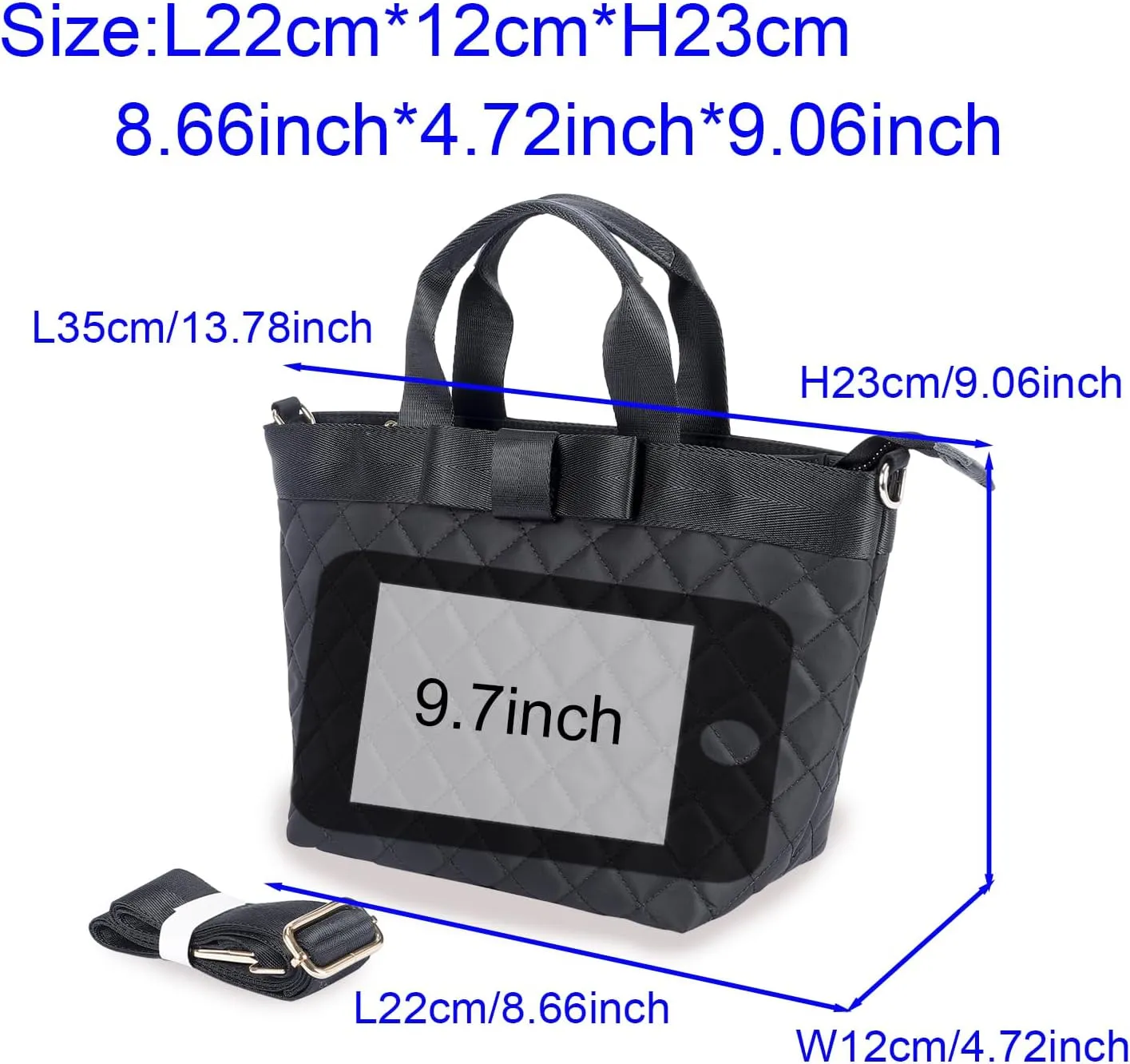 VGOAL Sophisticated Commuter Tote - Women's Versatile Nylon Crossbody Bag with Bow Detail, Spacious & Lightweight