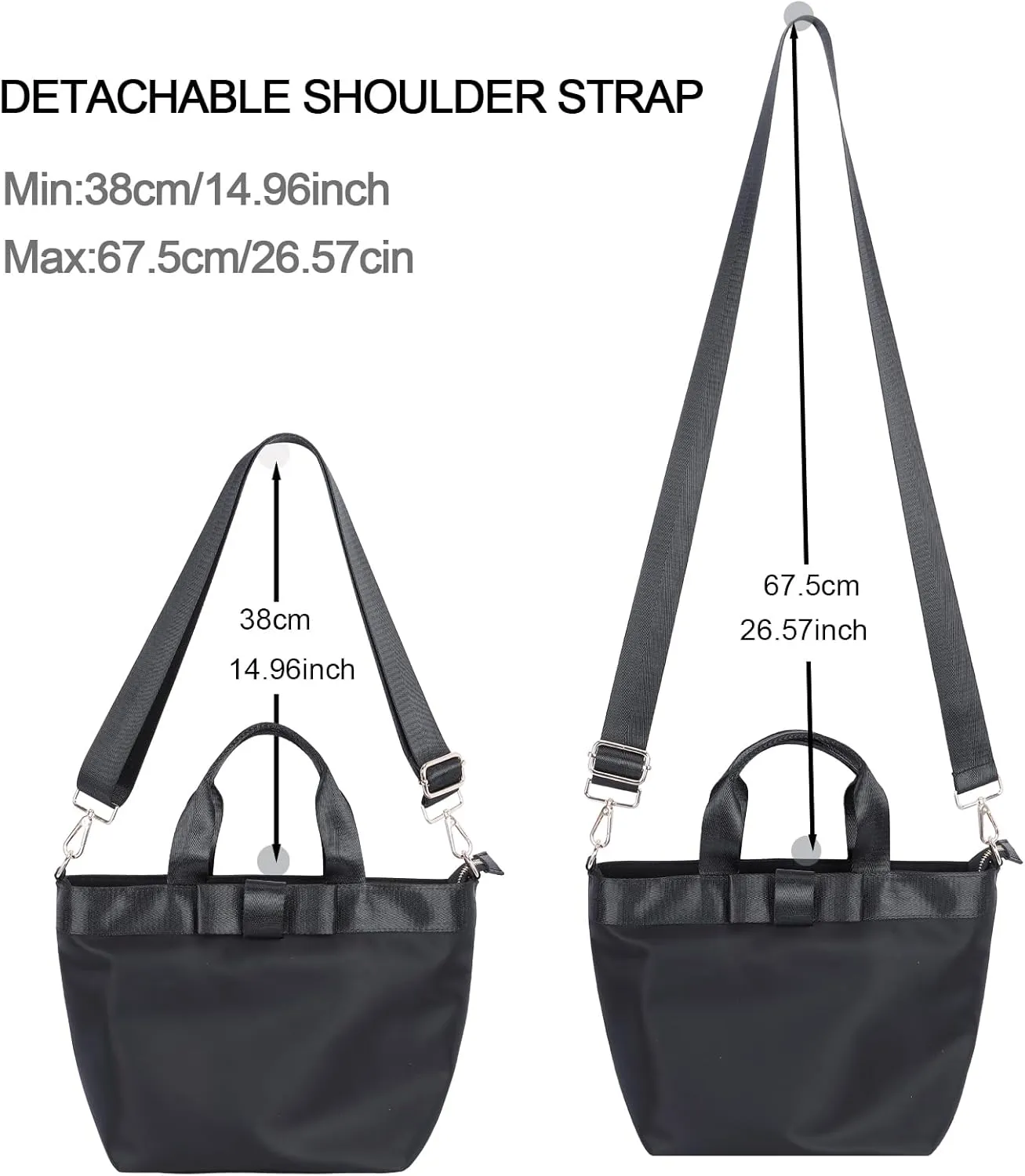 VGOAL Sophisticated Commuter Tote - Women's Versatile Nylon Crossbody Bag with Bow Detail, Spacious & Lightweight