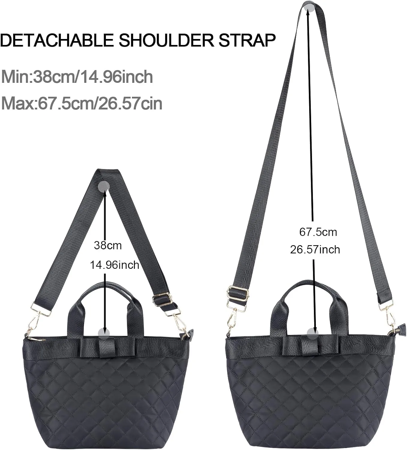 VGOAL Sophisticated Commuter Tote - Women's Versatile Nylon Crossbody Bag with Bow Detail, Spacious & Lightweight