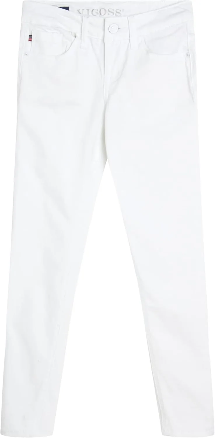 VIGOSS Girls' Jeans - Super Stretch Denim Skinny Jeans for Girls - Kids Adjustable Slim Fit Jeans (4-16)