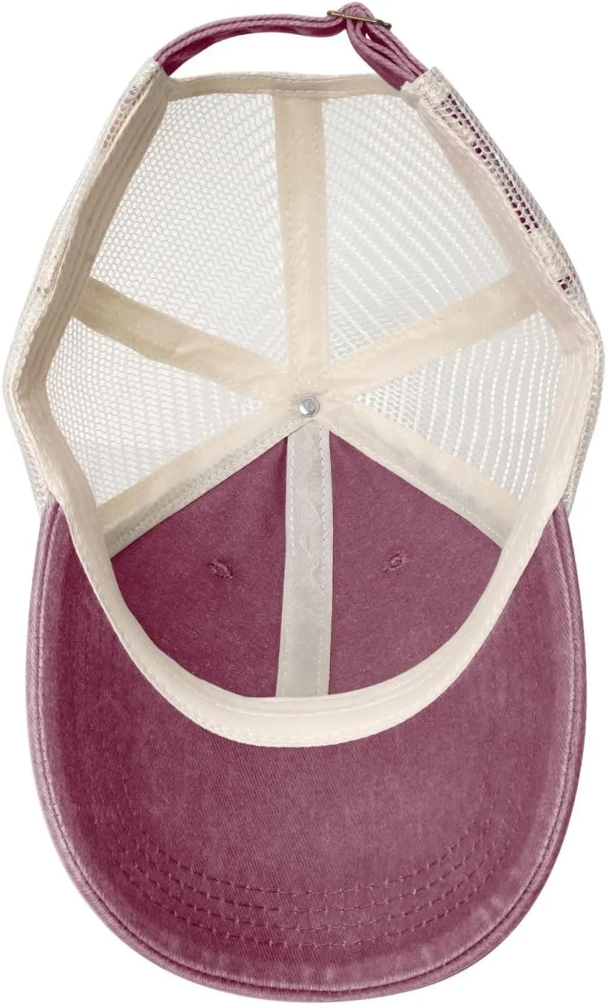 Viking Norse Wolf Raven Rune Outdoor Adjustable Washed Denim Mesh Hat Denim Baseball Cap Cowboy Hat