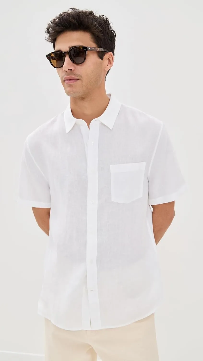 Vince Men's Linen Short Sleeve Shirt